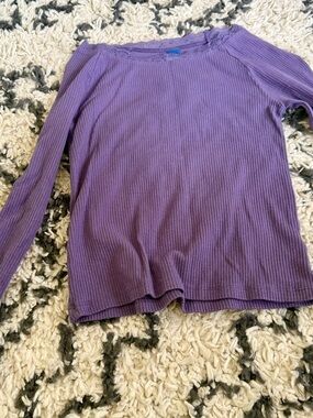 Old Navy Ribbed Crewneck Top in Plum Purple